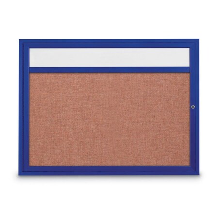 United Visual Products Slim Enclosed Corkboard, 30"x36", White Alum Frame/Pearl UVEB3036-WHITE-PEARL